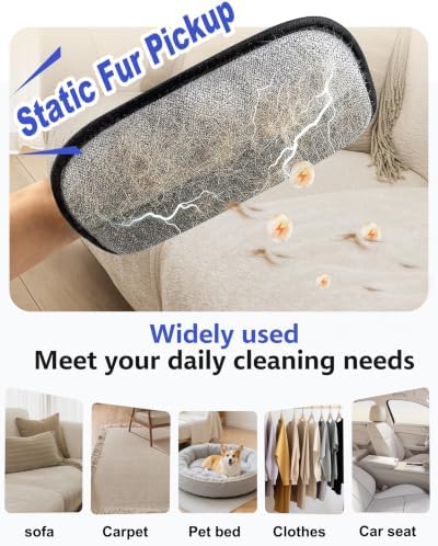 Pet Hair Remover for Furniture, 2-in-1 Pet Hair Removal Glove for Cats Dogs