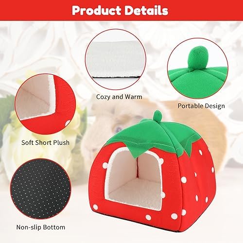 BWOGUE Guinea Pig Bed Hideout, Washable Hamster Cave for Small Animals
