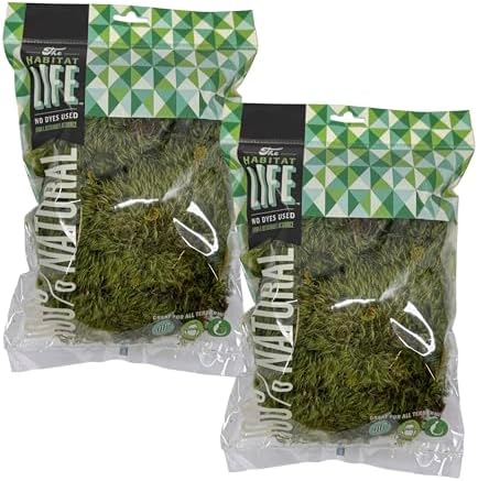 Mood Moss for Terrarium Habitats, Small 2-Pack