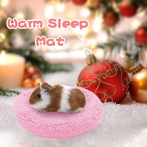 BWOGUE Hamster Bed, Round Velvet Sleep Pad for Guinea Pigs and Rats, 8.7 in