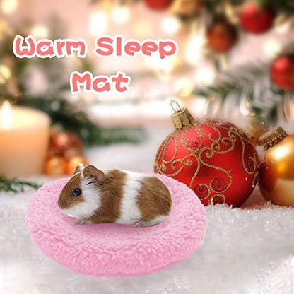 BWOGUE Hamster Bed, Round Velvet Sleep Pad for Guinea Pigs and Rats, 8.7 in