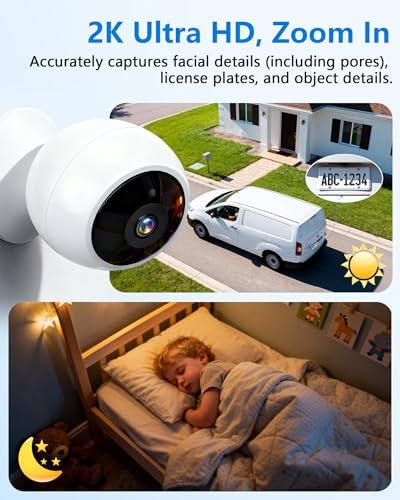 2K Magnetic Security Camera Indoor Wireless: Clear Pictures and Videos