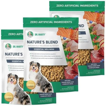 Dr. Marty Nature's Blend Freeze-Dried Raw Dog Food 48 oz (3 Bags x 16 oz)