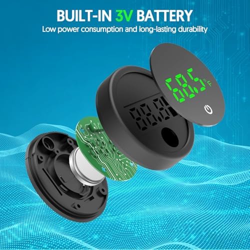 QZQ Fish Tank Thermometer Aquarium Thermometer Wireless Touch Stick Digital Aquarium Thermometer LED Display ±1°F for Monitoring The Fish Tank Aquarium Temperature Accessories (2 Pack Black)