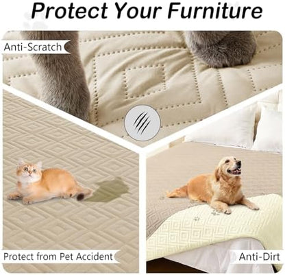hyha Waterproof Reversible Dog Blanket, Pet Blanket for Sofa Couch