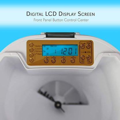 SereneLife Automatic Dog Feeder, Programmable Dispenser with Voice Recording, Adjustable Dispense, LCD Display, Cat Feeder Automatic for Optimal Feeding Schedule
