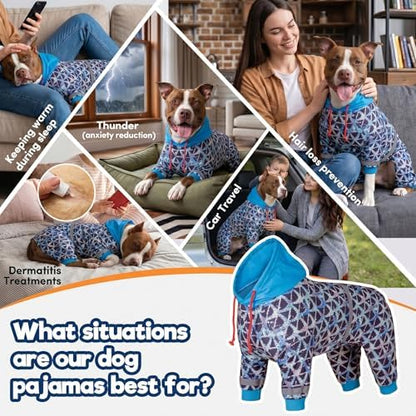 LovinPet Large Dog Bodysuits, Brown Shark Print, M