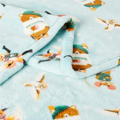 Amazon Basics Kids Super Soft Fleece Blanket, Ultra-Soft Lightweight Throw for Children, 50 x 60 inches, Forest Friends