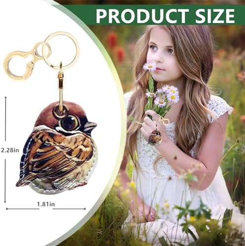 BORKUANA PU Leather Keychain Holder Protective Case Compatible with AirTag