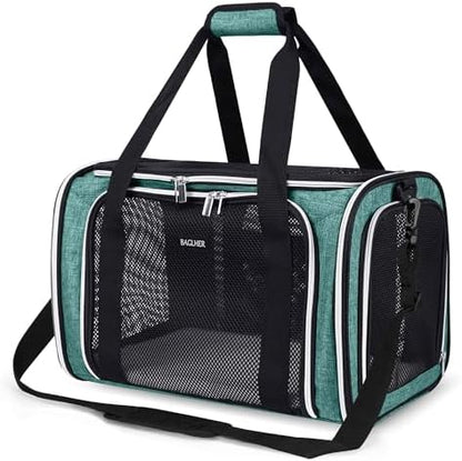 BAGLHER Pet Travel Carrier, Cat Carriers Dog Carrier for Small Medium Cats Dogs Puppies, Airline Approved Small Dog Carrier Soft Sided, Collapsible Puppy Carrier. Green