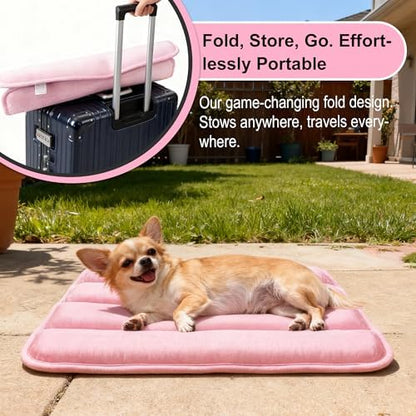 pobopobo Dog Crate Pad, Ultra Soft & Anti-Slip Kennel Mat, Secure Fit for Metal Crates & Dog Cages, Washable Cozy Bed for Small Medium Large Dogs (Pink, S(23"*14"*1.5"))