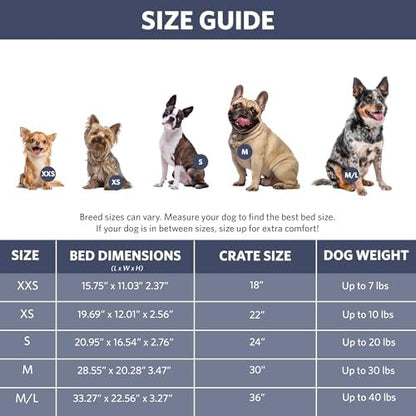 MidWest Homes for Pets QuietTime Fashion XS Dog Bed - Blue Faux Fur Bolster, Ultra-Soft and Machine Washable, Fits 22-Inch Crates and Carriers, for Small Dogs and Cats