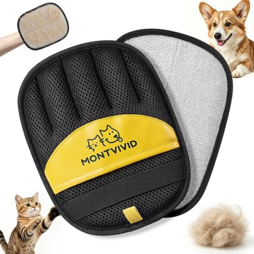 Pet Hair Removal Glove for Cats & Dogs,Newly Upgraded electrostatic pet Hair Remover Glove, Reusable Magic Brush Pet Hair Remover Tool for Furniture,Couch,Carpets,Laundry,Car Seat (1)