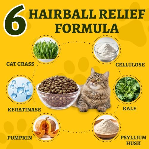 Just Try Hairball Relief Cat Food with Cat Grass, Pumpkin & Taurine, 5 lb