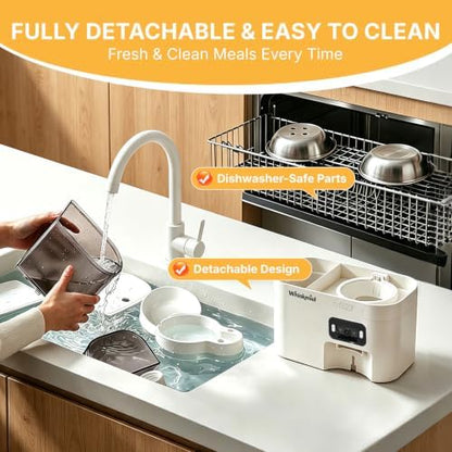 5L Automatic Cat Feeder with Camera & 3L Water Dispenser, WiFi