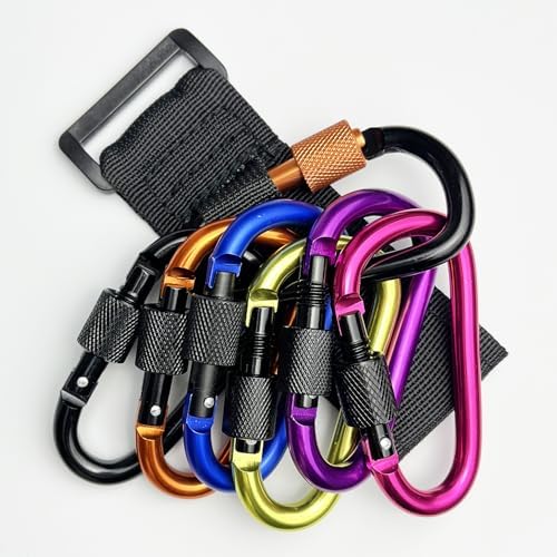 [Upgrade]Baby Stroller Hook with Locking, Carry 30 lbs per Stroller Clip, Baby Stroller Accessories & Car Seat Hook for Hanging Diaper Bag, Golf, Shopping and Pet Cart (2 Pcs + Nylon + Gold)