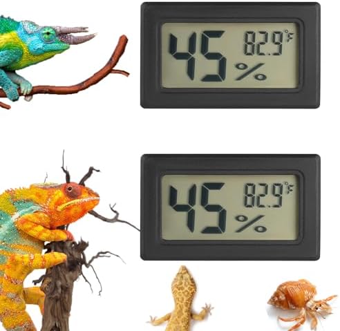 Reptile Thermometer and Humidity Gauge Digtal Terrarium Thermometer 2pc
