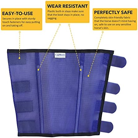 Fine Mesh Fly Boots Loose Fitting & Non-Slip Horse Fly Leggings No More Horsefly Nuisance Greatly Reduce Stomping Breathable with Natural Air Flow (Set of 4)