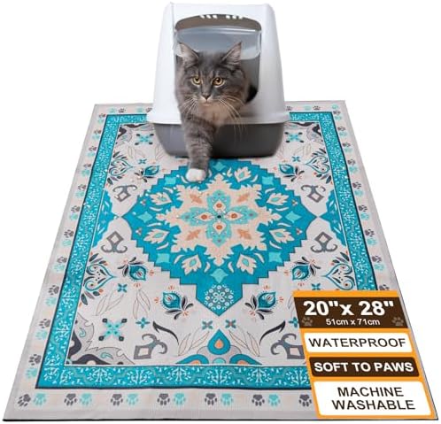 BEAUTYZOO Cat Litter Mat, 32" x 45" Large Litter Trapping Mat, Waterproof