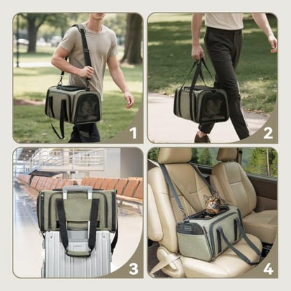 Petsfit Small Double Expandable Cat Carrier for Kittens and Air Travel