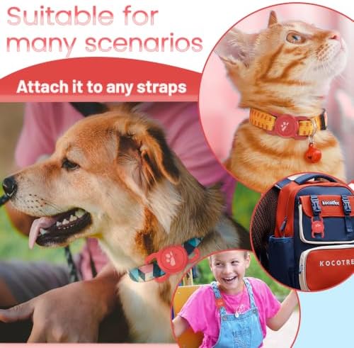 SANKALA [1 Pack] Waterproof Dog Airtag Holder, Red