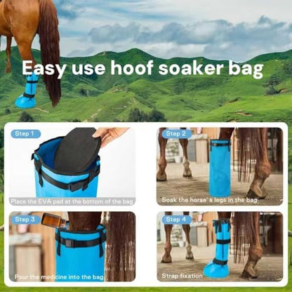 Horse hoof Soaking Boot,Easy use Soaker Bag, Equine Soaking Boot, Hooves Care Treatment Bucket