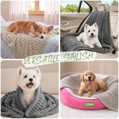 Waterproof Dog Blanket, Washable Reversible Pet Blankets, 39x57in, Camel