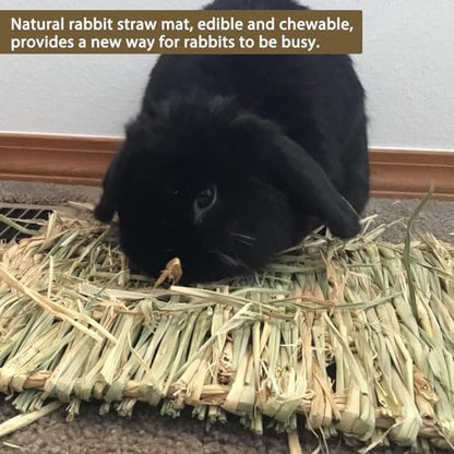 8 PCS Rabbit Grass Mat,Natural Bunny Grass Mat Woven,Pet Bed Nest Mats Rabbits Chew Toys for Hamsters Parrot Rabbits Hedgehog Guinea Pig Chick and Other Small Animals Hay Mat Sleeping(8 PCS)