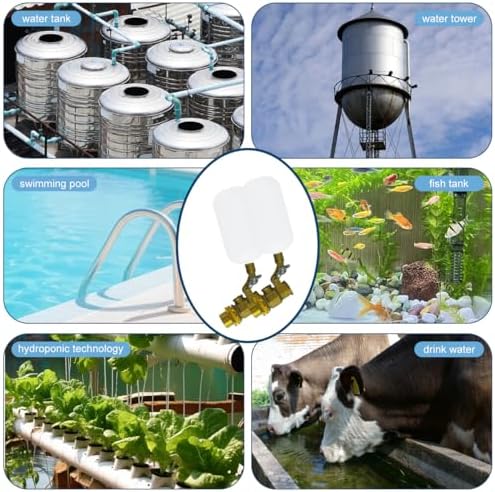 2 Pack Float Ball Valve, 1/2 Inch Brass Water Float Valve with Adjustable Arm, Automatic Water System Filler for Livestock Water Trough, Water Tank, Fountain, Automatic Waterer Bowl Dog Horse