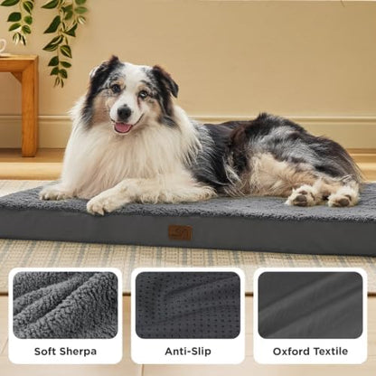 Bedsure XL Dog Bed for Crate, Pet Bed with Washable Cover, 41IN Dark Grey