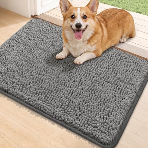 Bcoimo Super Absorbent Dog Door Mat, 30"*20" Anti Slip Mat for Muddy Paws