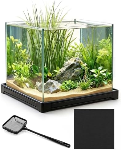 7 Gallon Rimless Cube Fish Tank, Ultra-Clear Glass Aquarium