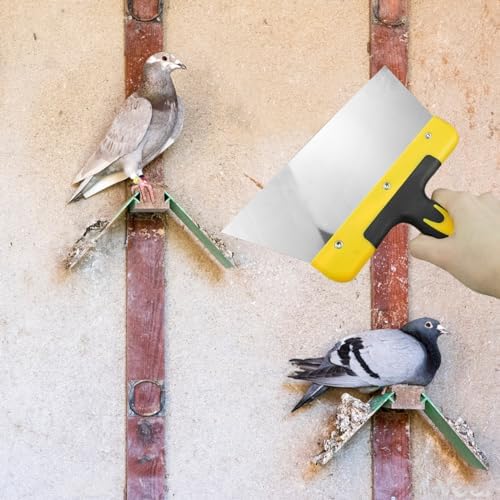 Cunguv Large Pigeon Droppings Scraper Bird Poop Remover Stainless Steel Bird Droppings Cleaning Scraper