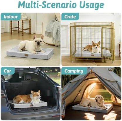 COZY KISS Cooling Orthopedic Dog Bed, Q-Max>0.5, Waterproof Lining, 29x18in