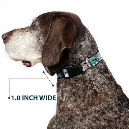 Buckle-Down Plastic Clip Collar - Mickey & Minnie Yodelberg Scenes - 1.5" Wide - Fits 18-32" Neck - Large