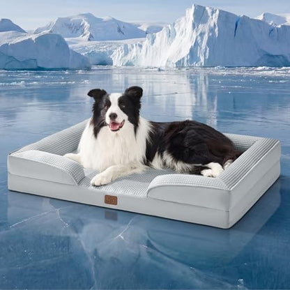 Bedsure Cooling Dog Beds Large Sized Dog with Removable Washable Cover