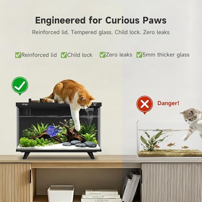 M1 5.3 Gallon Smart Fish Tank, App-Controlled Betta Aquarium Starter Kit