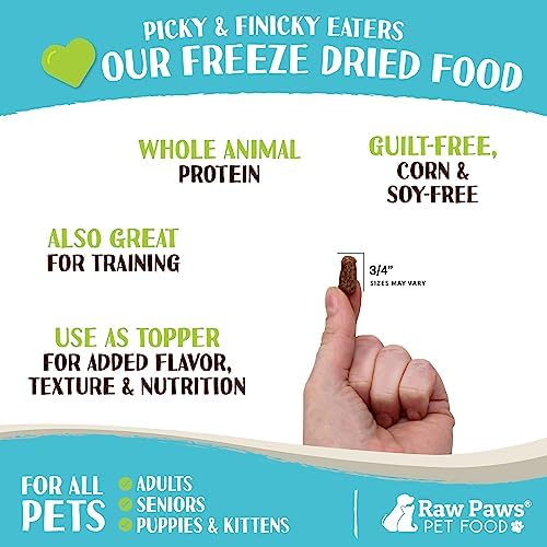Raw Paws Freeze Dried Dog Food & Cat Food - Rabbit Recipe, 16-oz - USA Made