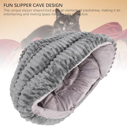 Buachois Cat Cave Bed Self Warming Semi Closed Soft Washable Pet Nest