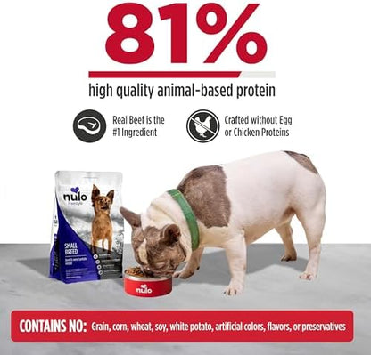 Nulo Freestyle Small Breed Dog Food Dry - Beef & Sweet Potato, Puppy & Adult Grain Free Dog Food, Natural, High Protein, Smaller Sized Kibble with BC30 Probiotic for Healthy Digestion Support, 14lb