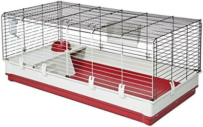 Midwest Homes for Pets Deluxe Rabbit & Guinea Pig Cage, X-Large, White & Red