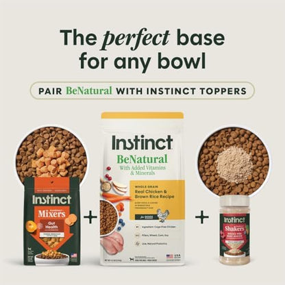 Instinct BeNatural, Natural Dry Dog Food, Raw Coated Kibble, Whole Grain - Real Chicken & Brown Rice, 4.5 lb. Bag (Pack of 2)