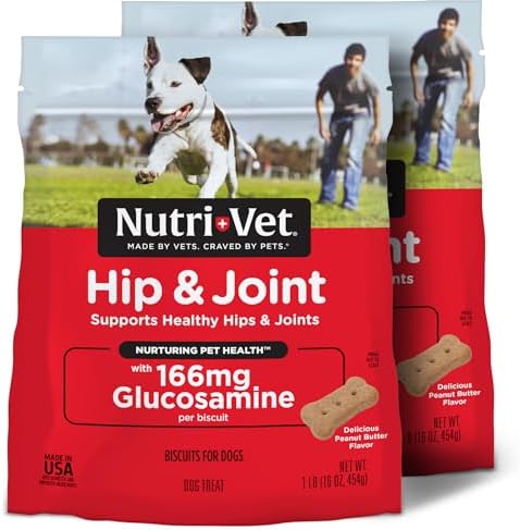 Nutri-Vet Hip & Joint Dog Biscuits, 166mg Glucosamine, 16oz (Pack of 2)