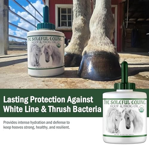 Hoof Oil, Horse Hoof White Line, Thrush, Abscesses, Overall Hoof Strength, Growth, Hoof Conditioning Rehydration. Certified Organic - Professionally Designed and Developed