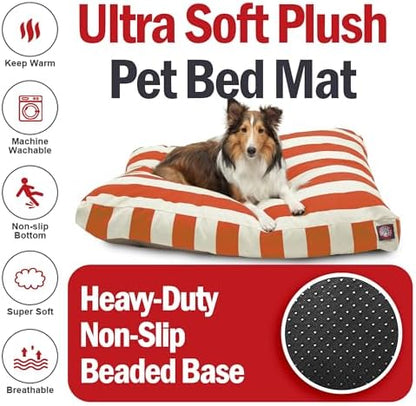 Majestic Pet Rectangle Large Dog Bed Washable – Non Slip Comfy Pet Bed – Dog Crate Bed with Removable Washable Cover – Dog Kennel Bed for Sleeping - Dog Bed Large Breed 44x36x5 Inch – Burnt Orange