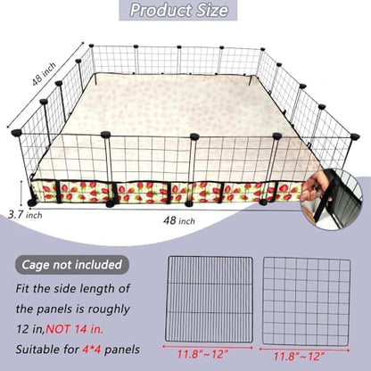 Guinea Pig Cage Liner，Washable Waterproof Oxford Cloth Cage Liners for Small Animals,Hamster Chinchilla Hedgehog Rabbit and Other Small Animals Not Include Cage(48x48 inches)