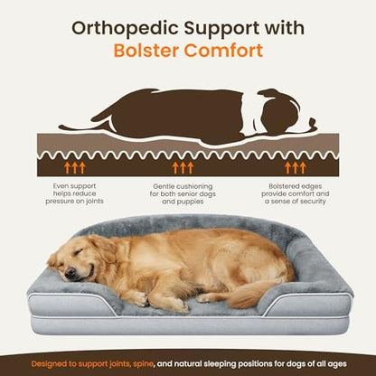 Orthopedic Dog Bed for Small to Medium Dogs, 30"x20" Dog Couch Bed