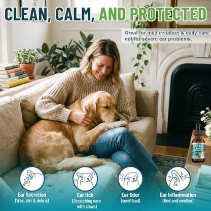 VICSOM Dog Ear Cleaner, Ear Drops for Dogs with Ozonated Olive Oil, 60 mL