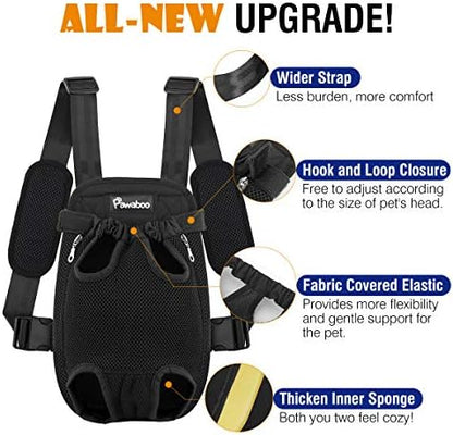 Pawaboo Pet Front Carrier Backpack for Small Medium Dogs