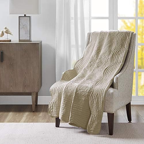 Madison Park Luxe Damask Stitching Throw Blanket, 60"x72"